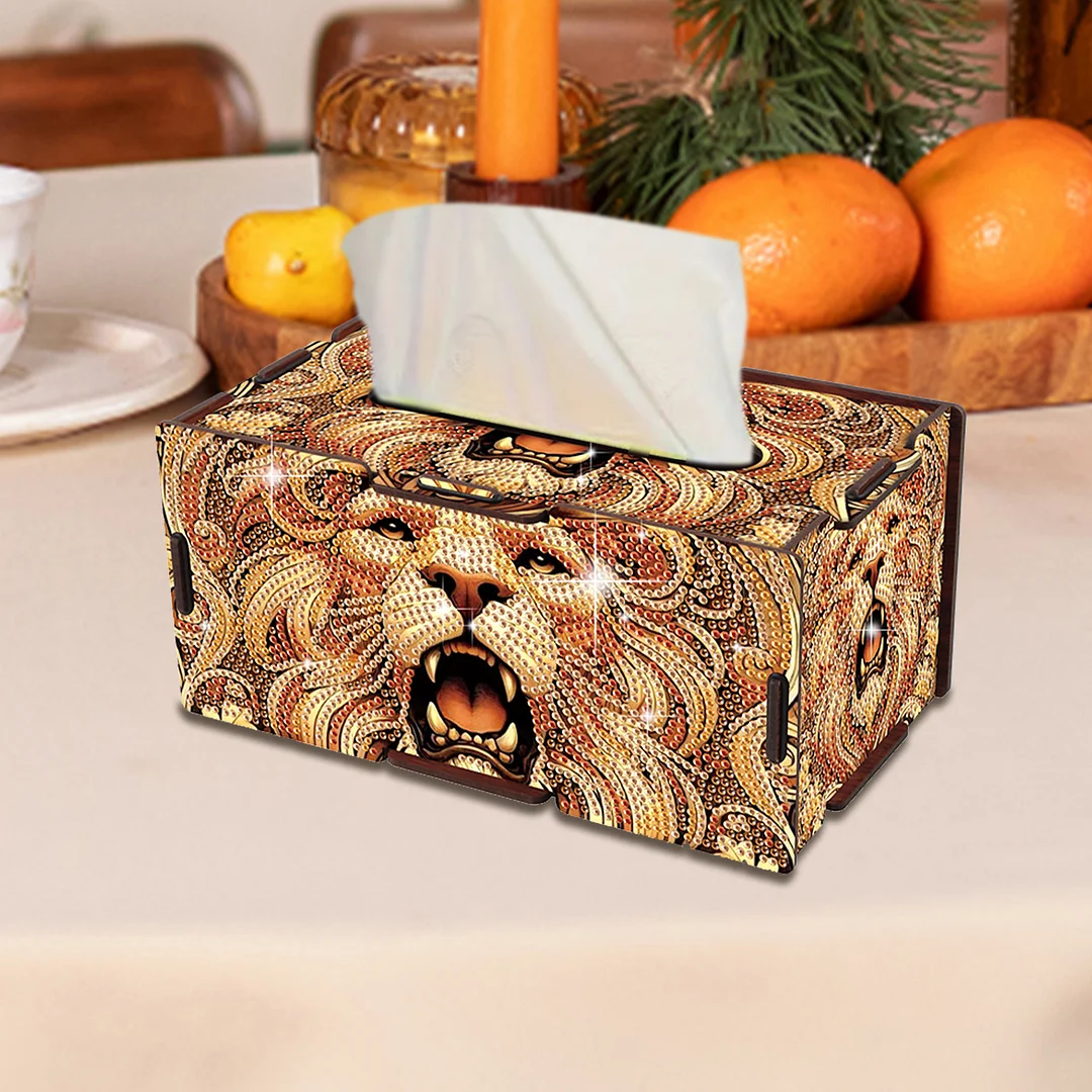 Wooden Diamond Painting Tissue Box for Home and Office Decoration (ZJH023)