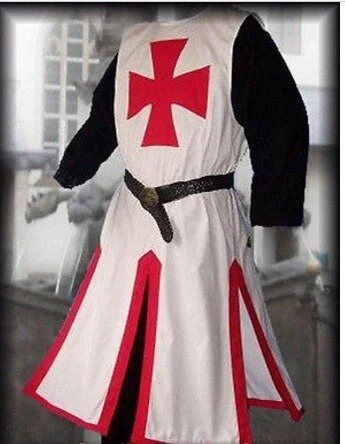 The Knight Templar Costume Crusader Knights Halloween Cosplay Cloak Robe-elleschic