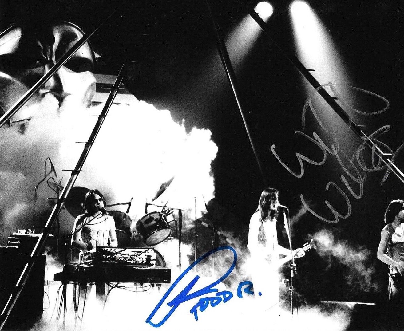 * UTOPIA * signed 8x10 Photo Poster painting * TODD RUNDGREN & WILLIE WILCOX * 1