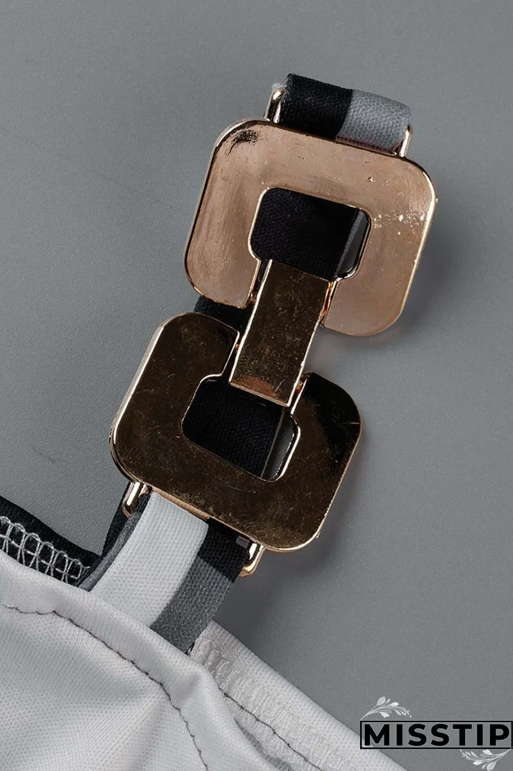 Black White Casual Print Hollowed Out Patchwork Turtleneck Tops