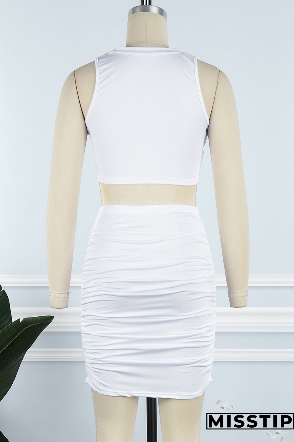 Orange Sexy Casual Solid Hollowed Out Fold O Neck Sleeveless Two Pieces