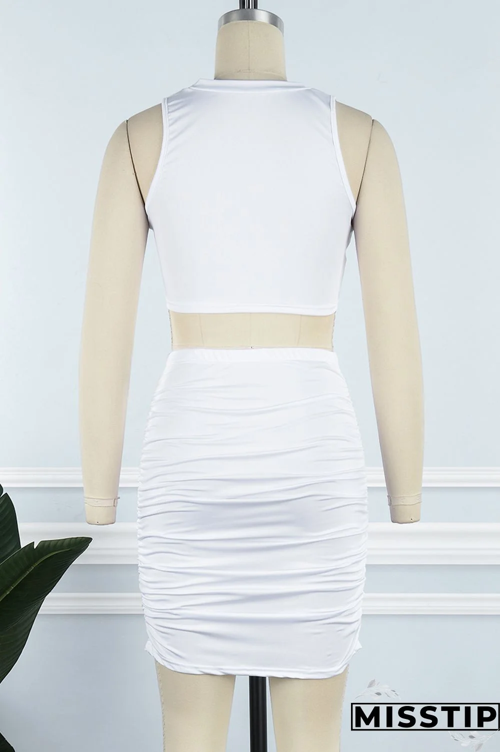 Orange Sexy Casual Solid Hollowed Out Fold O Neck Sleeveless Two Pieces