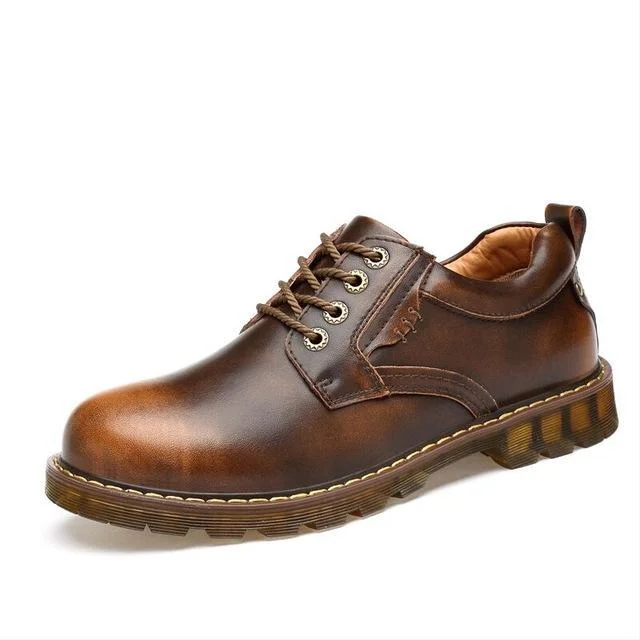 Men Leather Casual Shoes Work Safety Boots Designer Men Flats Men Work & Safety Shoes