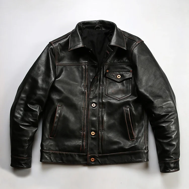 Men's Vintage Casual Horsehide Leather Jacket