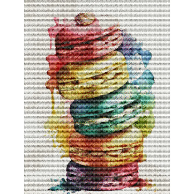 Macaron Jenga 30*40CM (Canvas) Full Round Drill Diamond Painting gbfke