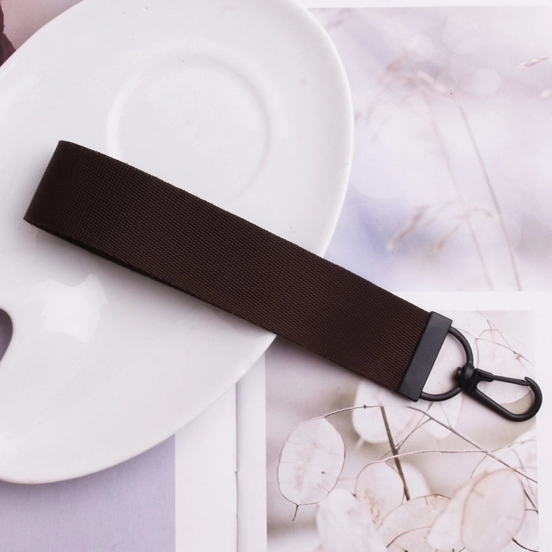 Minimalist Solid Color Nylon Unisex Bag Pendant Keychain