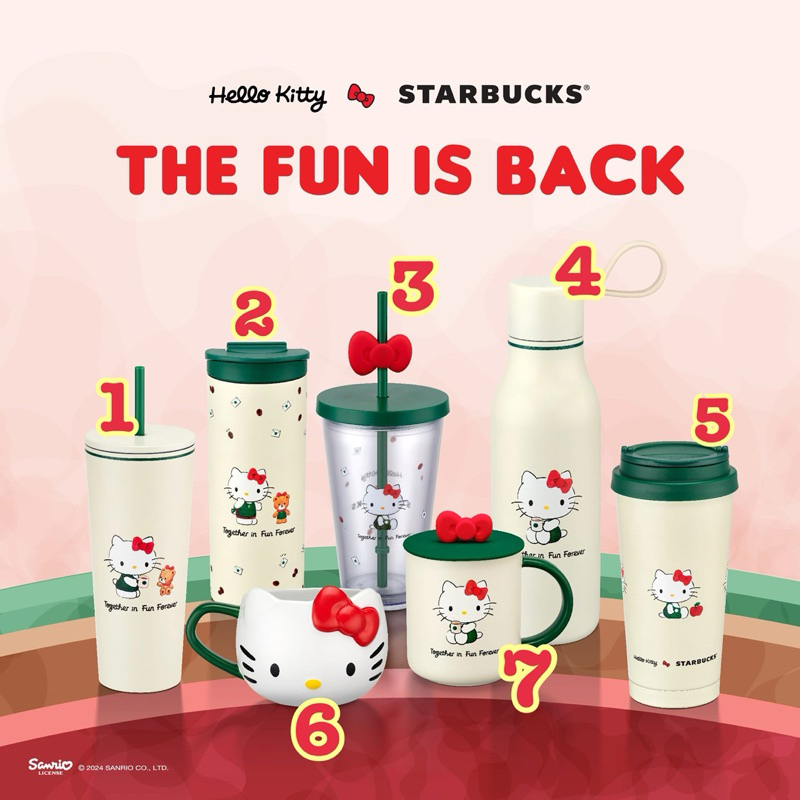 2025 Starbucks Hello Kitty Collectibles Mug Tumbler Cup Cup Clip Limited Taiwan Brand New A Cute Shop - Inspired by You For The Cute Soul 