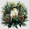 Green Christmas Wreath-11CT Counted Cross Stitch 40*40cm