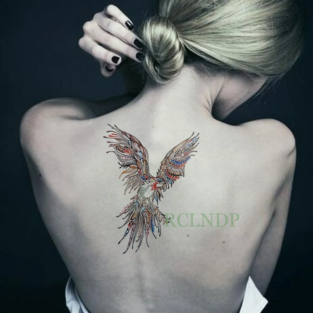 Waterproof Temporary Tattoo Sticker Skull head Clock Fake Tatto Flash Tatoo Back Leg Arm belly big size for Women girl Men