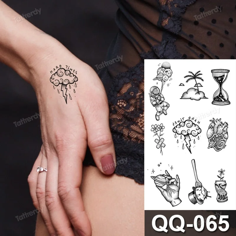 Waterproof Temporary Tattoo Sticker Tiger Lion King Compass Pattern Fake Tatto Flash Tatoo Small Body Art for Kids Women Men