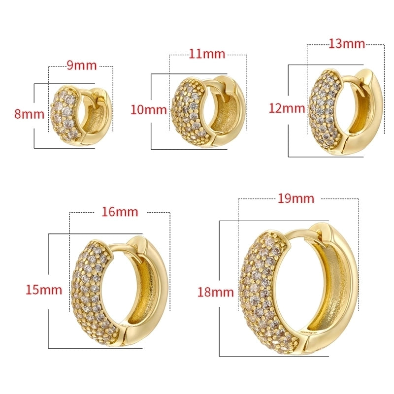 1 Pair Minimalist Commute Geometric Inlay Copper Zircon 18K Gold Plated Earrings