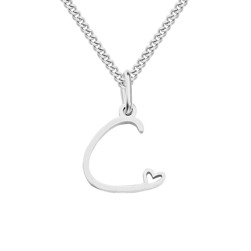 Stainless Steel Minimalist Plating Letter Solid Color Pendant Necklace