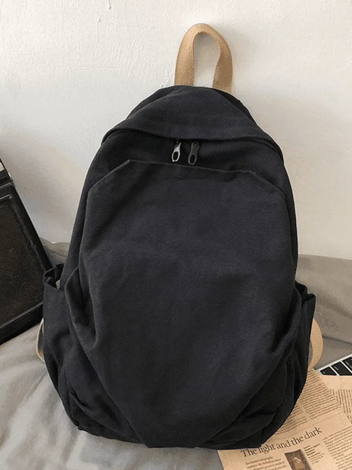 Brownm Vintage Wash College School Backpack
