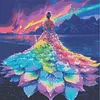 Diamond Painting -DIY Round Drill Colorful Girl Dress(40x40cm)