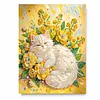 (30x40cm)DIY Pearl Painting Framed Sleeping Cat Handmade Pearl Material Art Kit Living Room Decor