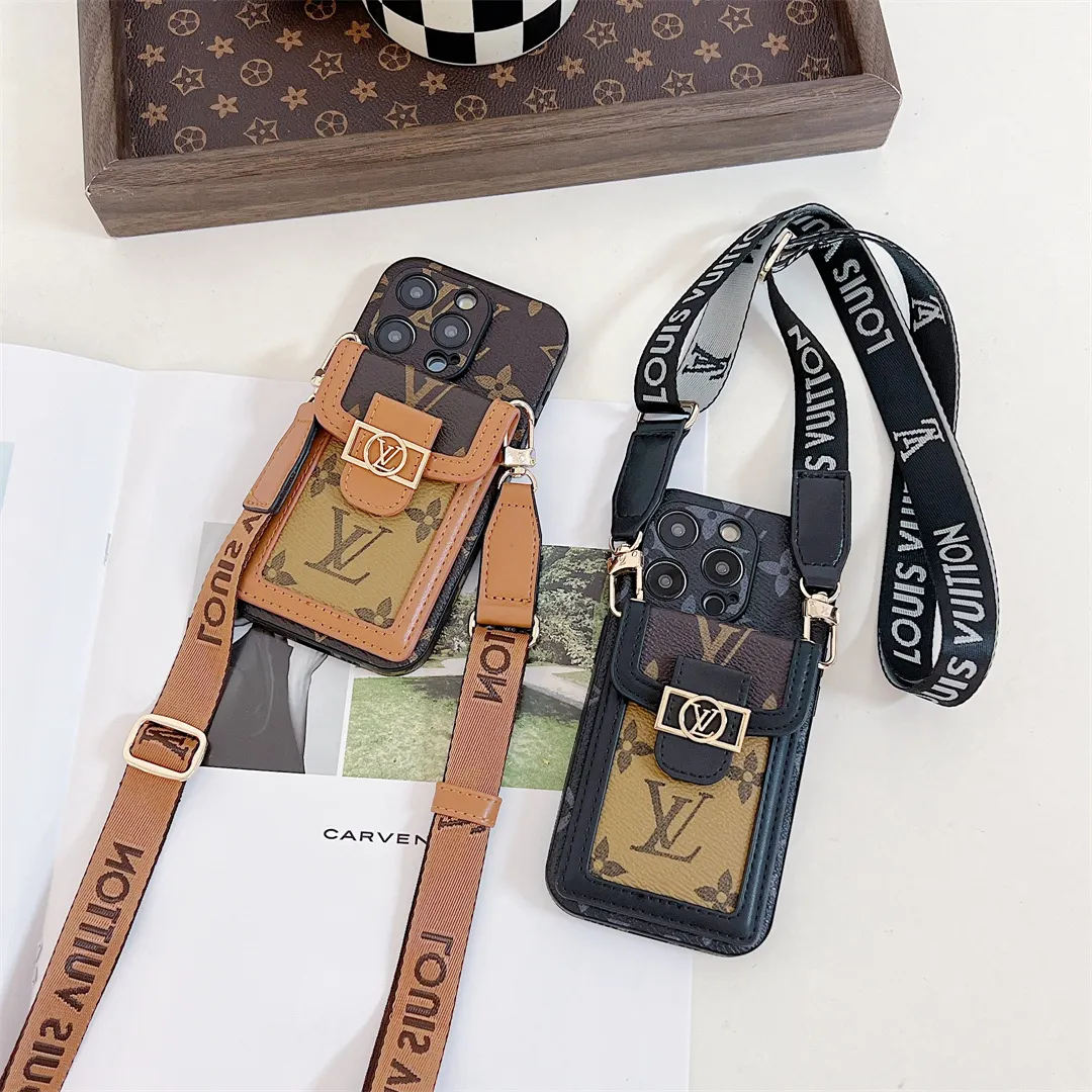 LV Monogram Card Holder Crossbody Classic Dauphine Apple iPhone Case