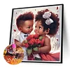 Diamond Painting -DIY Round Drill Black People（40x40cm）