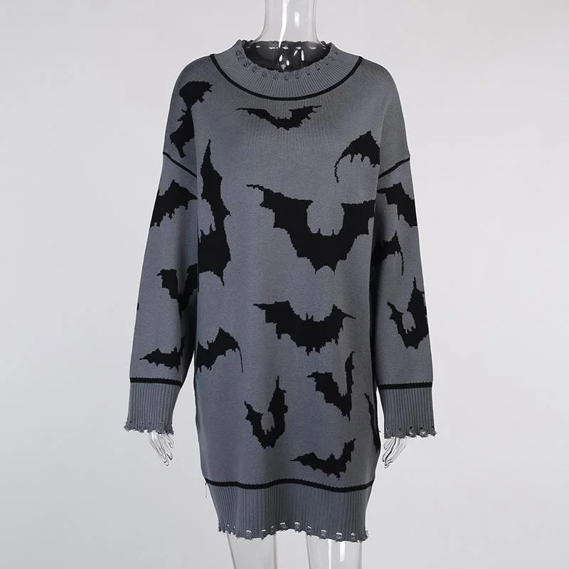 Street Wind Bat Tattered Sweater