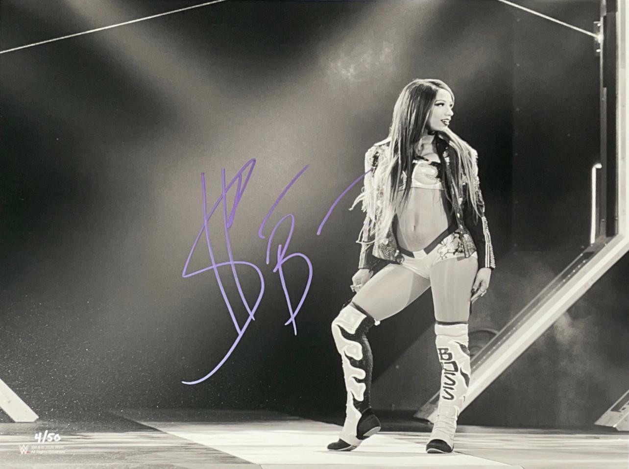 WWE SASHA BANKS HAND SIGNED AUTOGRAPHED 11X14 LIMITED BLACK/WHITE Photo Poster painting 4 OF 50