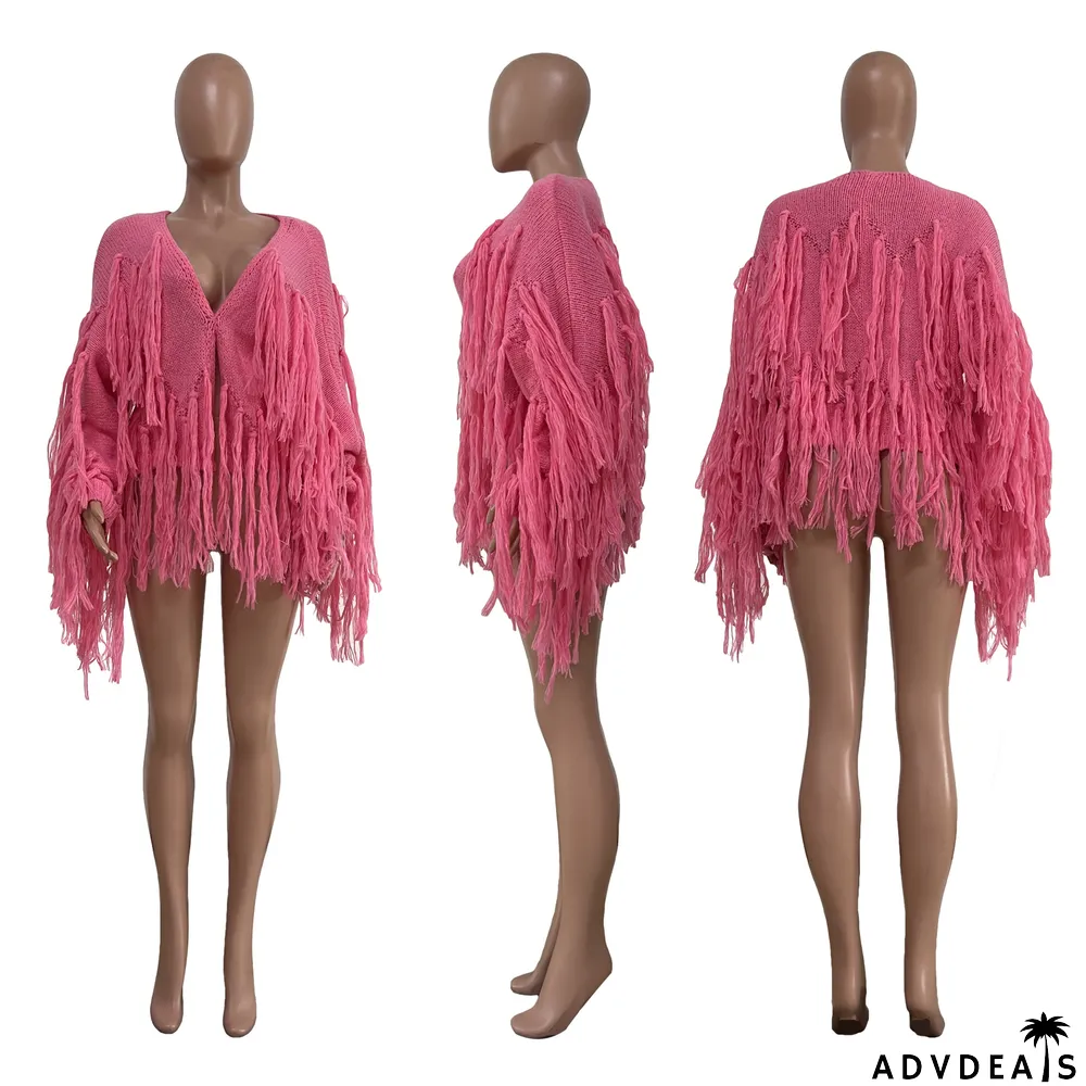 Solid Knits Tassel Cardigan Coat