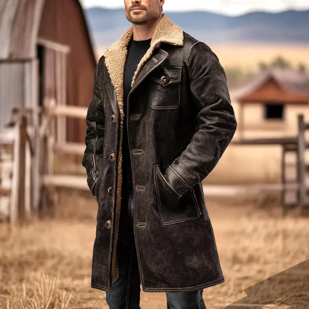 Men's Vintage Faux Fur Jacket-inspireuse