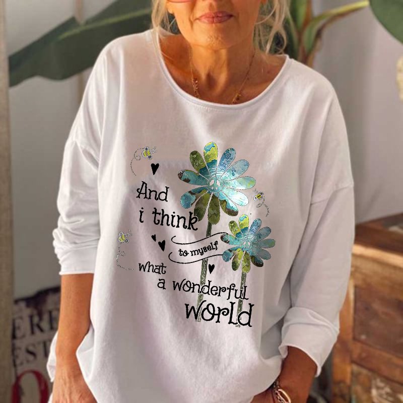 And I Think To Myself What A Wonderful World Women Long Sleeve T-shirt