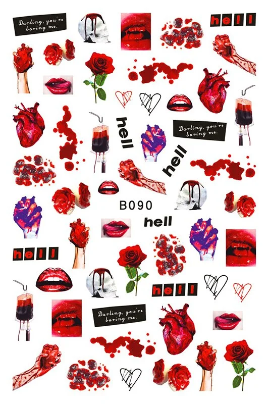 Happy Halloween Nail Sticker Manicure Self Adhesive Skull Toe Stickers Design Nail Art Decals for DIY Decor Wraps Witch Decals