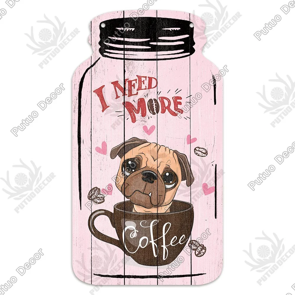 Putuo Decor Coffee Plaques Mason Jar Shape Wooden Signs Irregular Plate for Cafe Decoration Kitchen Wall Decor Decorative Plaque