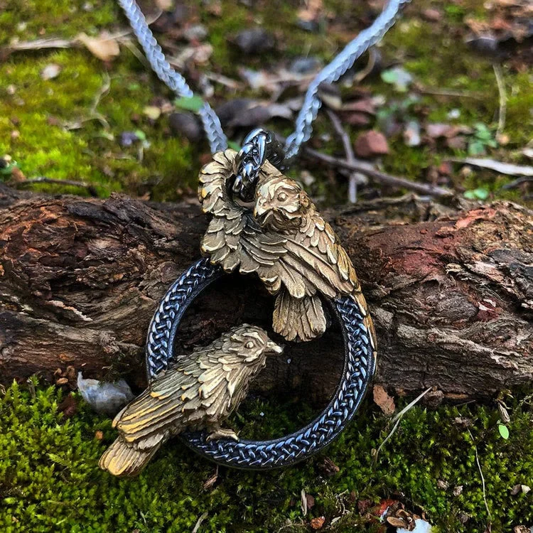 Coutureaura Norse Odin's Messenger Raven Necklace