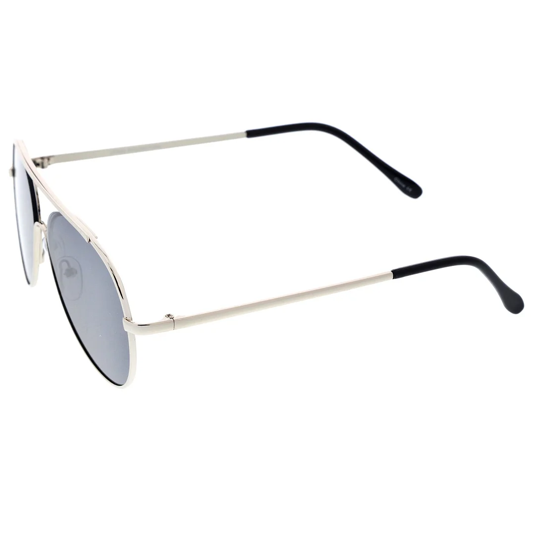 Classic Brow Bar Semi-Rimless Lens Aviator glasses 57mm
