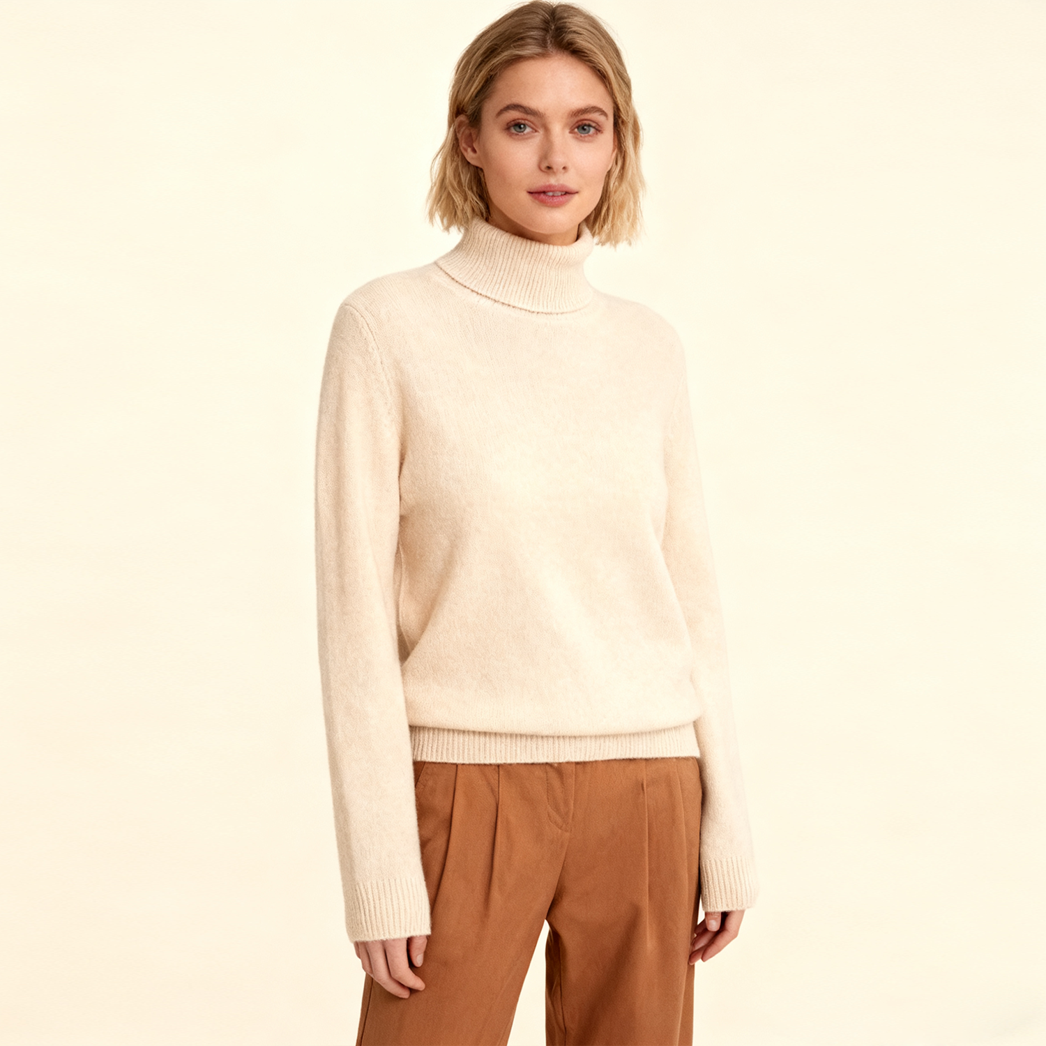 Cashmere Sweater Women's Loose Solid Color High-end REAL SILK LIFE