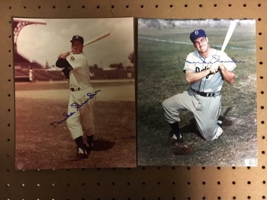 Two Duke Snider Brooklyn Dodgers Signed 8x10 Photo Poster painting Lot(2)