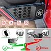 DIAMOOKY Metal Rear Door Pocket Storage Box for Jeep Wrangler JL JLU 4XE 2018-2025 & Gladiator JT 2020-2022 2023 2023 2024 2025 Accessories Door Storage Organizer Molle Panels, Star, 2PCS