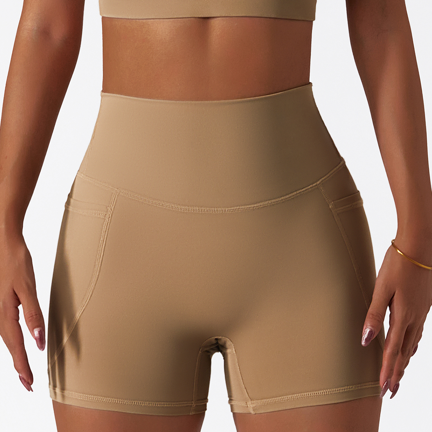 Different types of high rise no camel toe squat proof tummy control comfort lightweight buttery soft thin opaque fitness gym shorts online shopping on Hergymclothing