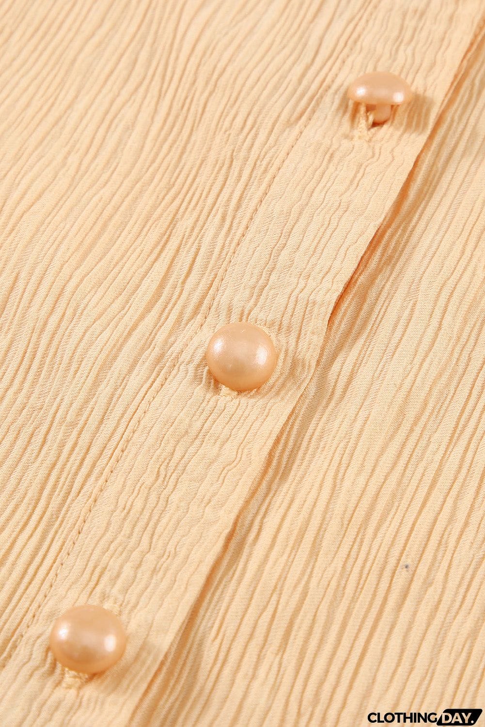 Ruffled Patchwork Bubble Sleeve Loose Shirt