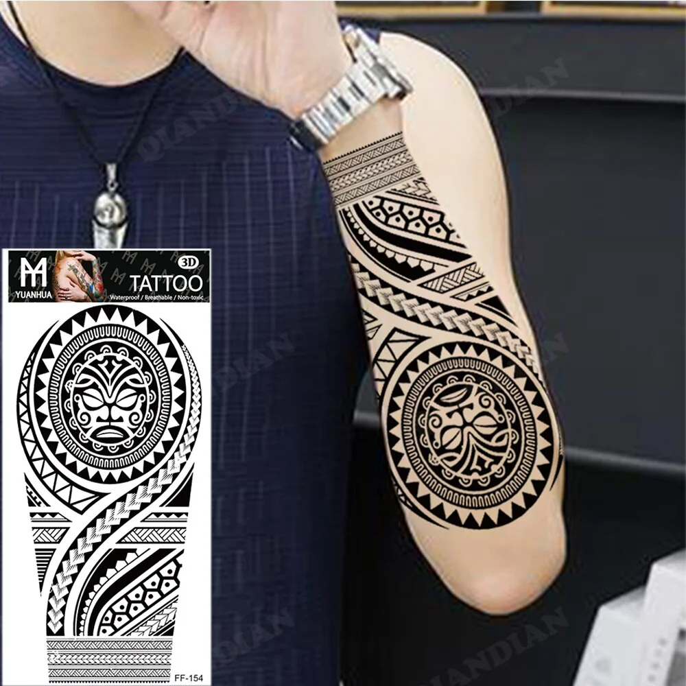 Sdrawing Waterproof Temporary Tattoo Sticker Wolf Lion King Sun Forest Tiger Mechanical Wild Boat Men Body Art Arm Fake Tatoo Women