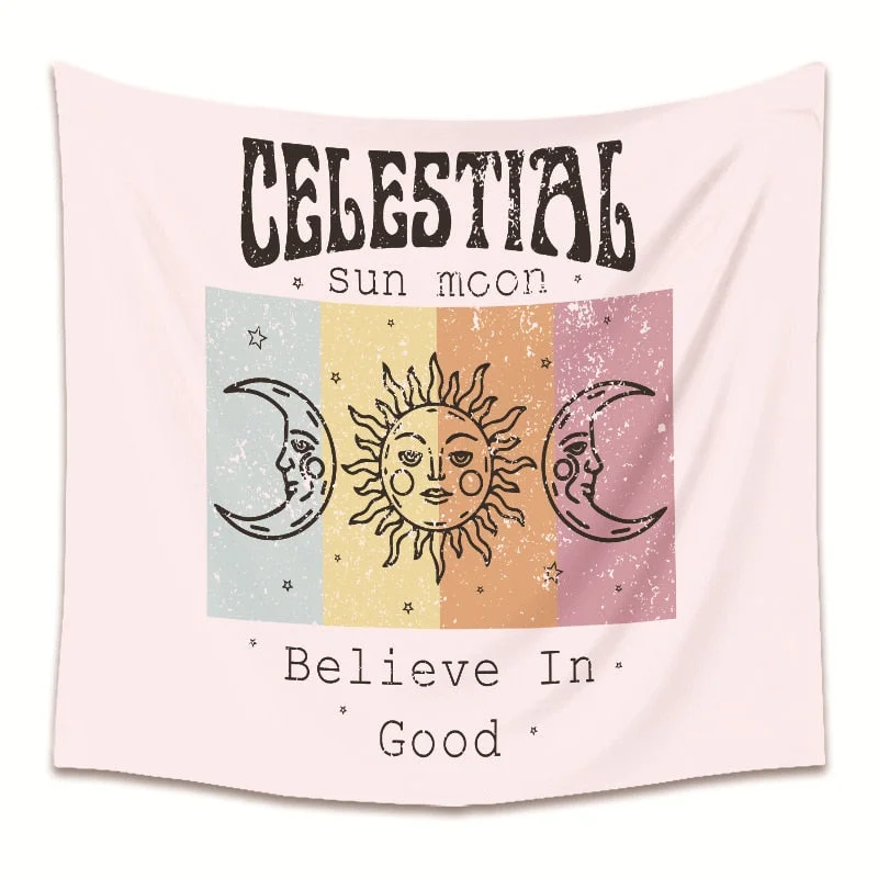 ins Simple Sun Moon Butterfly Series Tapestry Bohemian Background Cloth Small Fresh Wall Cloth Tapestry Creative Abstract Art