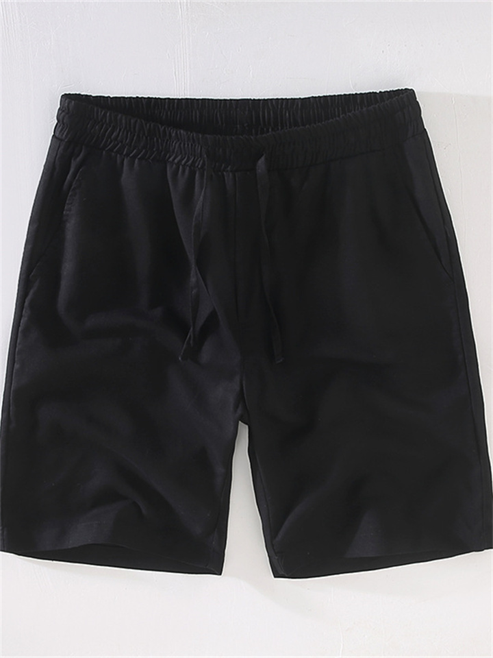 Men's Thin Section of The Summer Cotton Linen Shorts Straight Leg Pants Casual Five-minute Pants