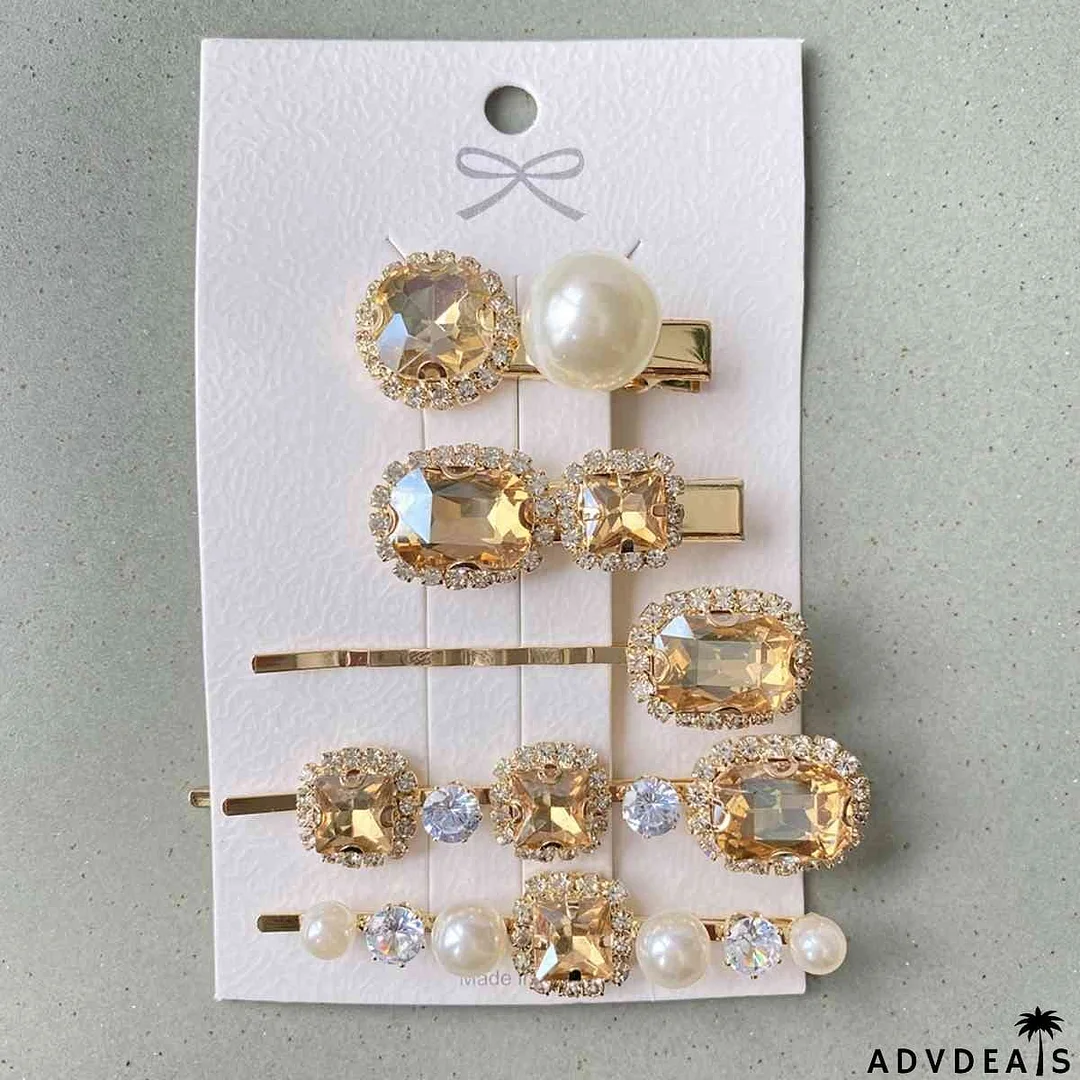 5 PCS/Set Geometric Pearl Hair Clips