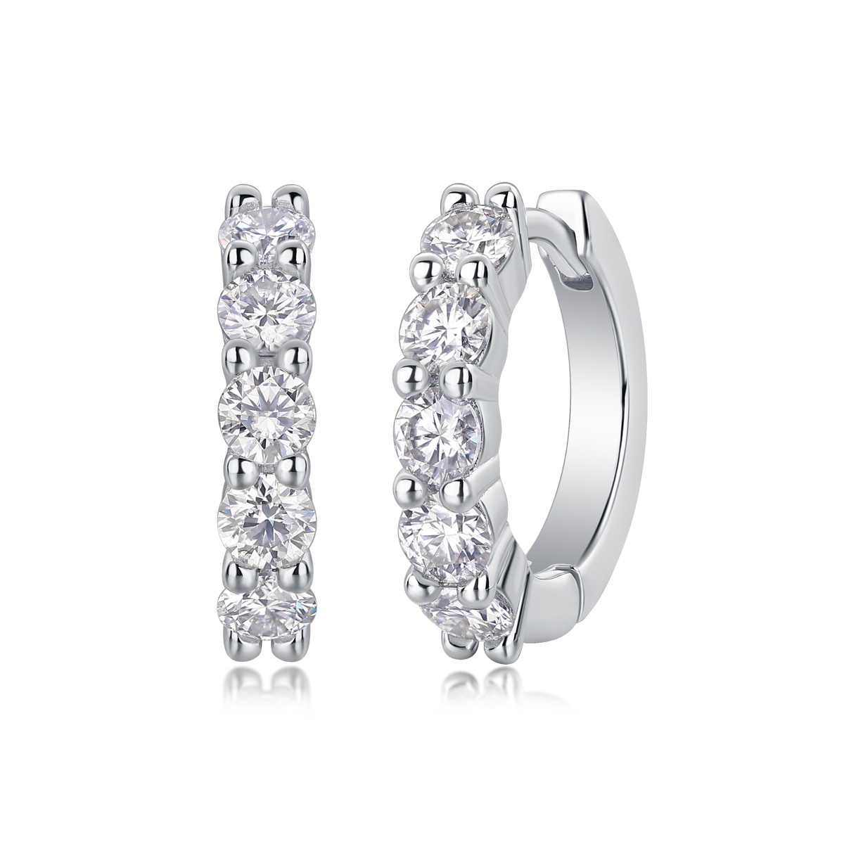 3ct D Color Moissanite Earrings 925 Sterling Silver Plated White Gold Hoop Earrings, Women's Wedding Party Jewelry