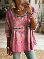 Women's Retro Bohemian Tie-dye Casual T-shirt