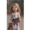 uk.everydayedeals (Limited Stock)Diamond Painting - Full Round - Little Girl and Dog(40*70cm)