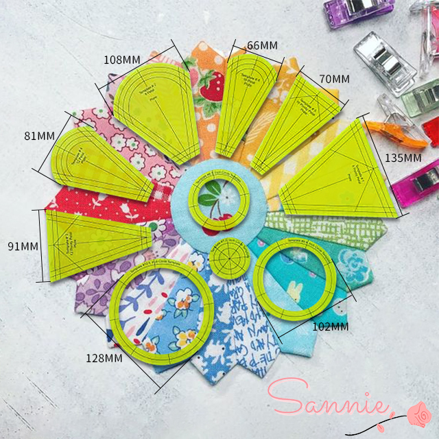 Eachioo™ Premium Dresden Plate Quilting Template Set