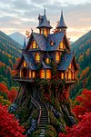 Luxury AB Velvet Diamond Painting Kit - Treehouse