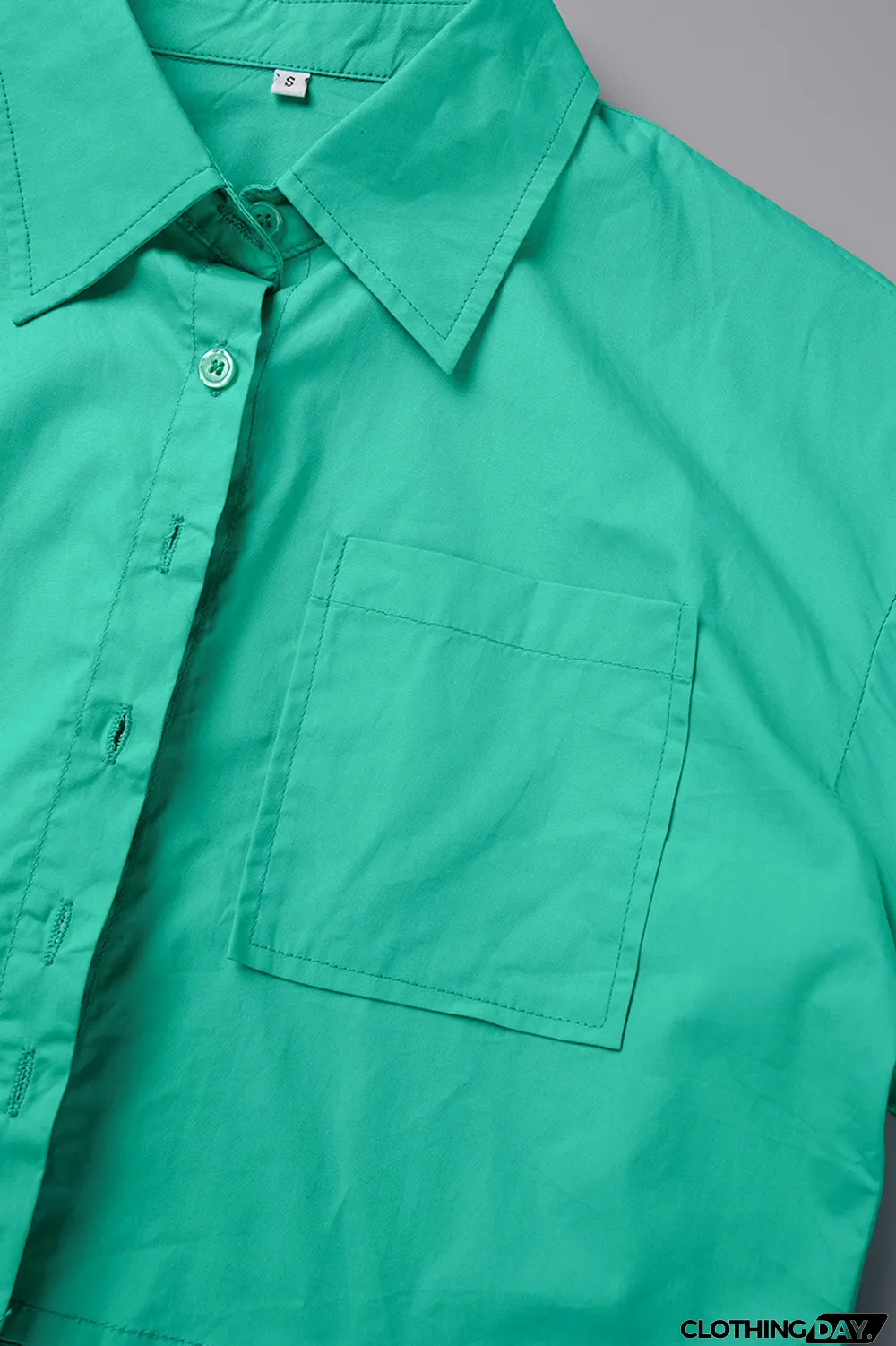 Orange Casual Solid Patchwork Buckle Turndown Collar Short Sleeve Two Pieces