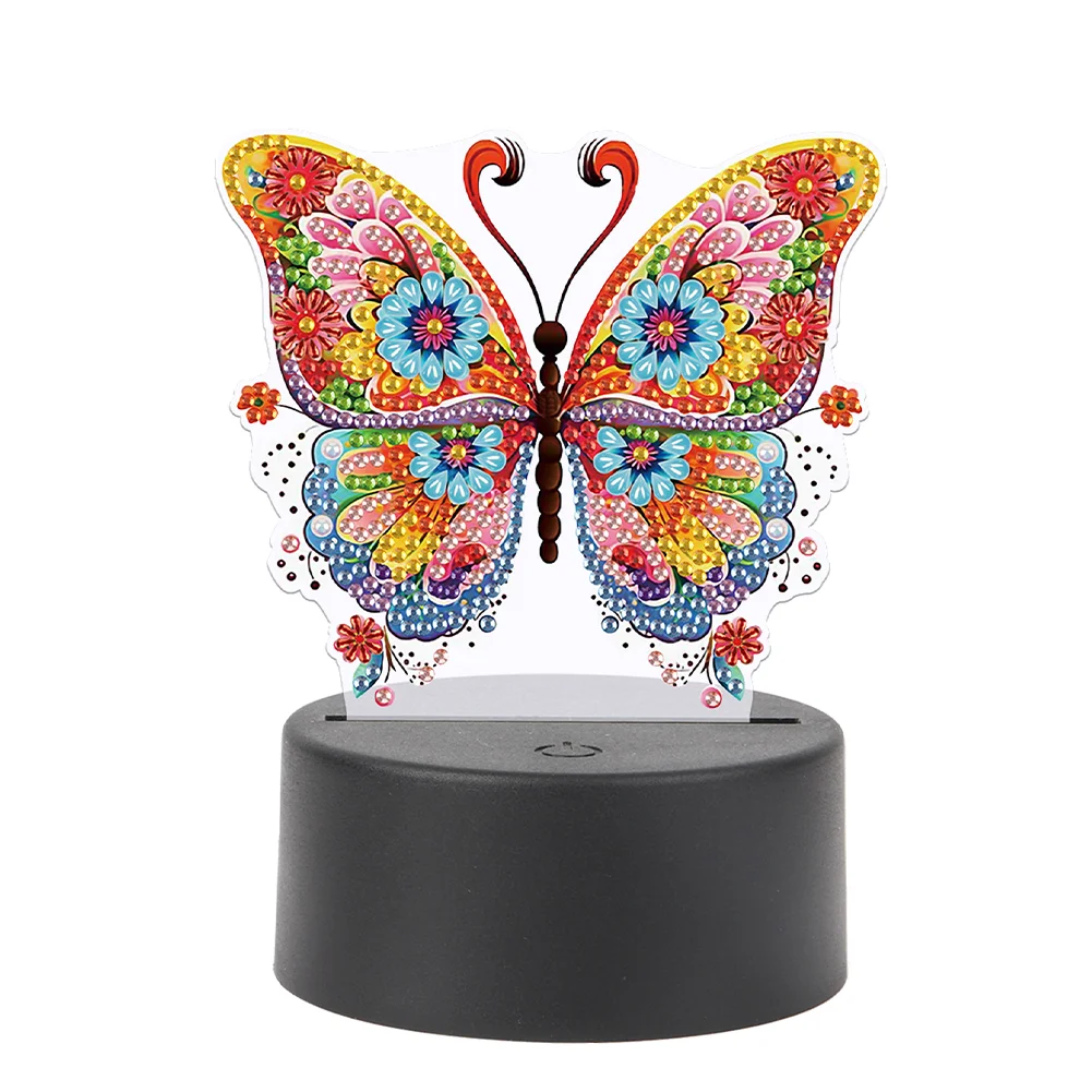 DIY Butterfly Acrylic Diamond Painting Night Light 5D DIY Diamond Painting Lamp