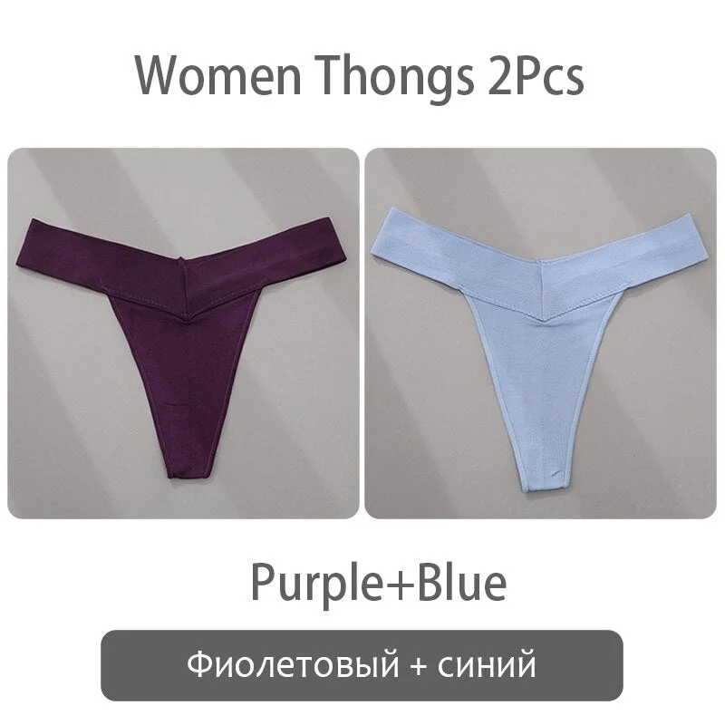 FINETOO S-2XL Women Thongs Sexy V Waist G-String Panties Plus Size T-back Underpants Ladies Thongs Underwear Female Lingerie New