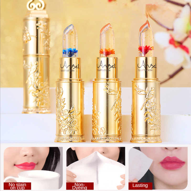 Flowers Jelly Lipstick Temperature Change Lip Balm Non-stick Cup Waterproof Lipstick | 168DEAL
