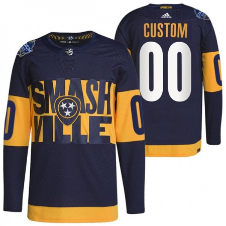 Men's Nashville Predators Custom 2022 Navy Stadium Series  Player Stitched Jersey