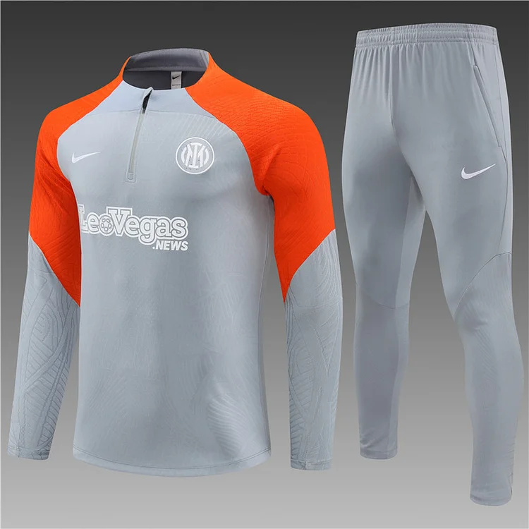 2023-24 Inter Milan grey half-zip training jersey